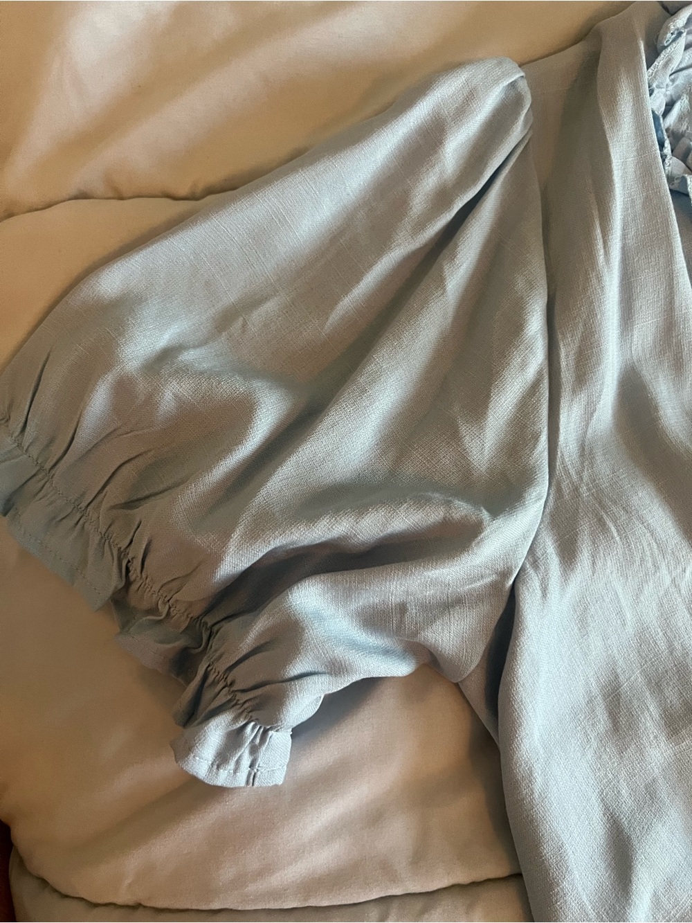 Mi Ami Pastel Blue Cottagecore Milkmaid Tiered Dress 1XL Babydoll Romantic Plus - Picture 5 of 10